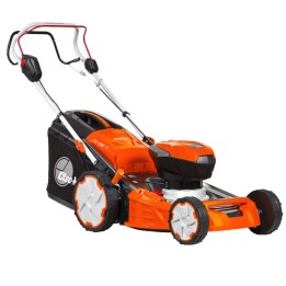 Tondeuse à gazon autotractée à batterie OLEOMAC Gi48T 40 V, largeur de coupe 46 cm, bac de ramassage 70 L | Newgardenmac.com