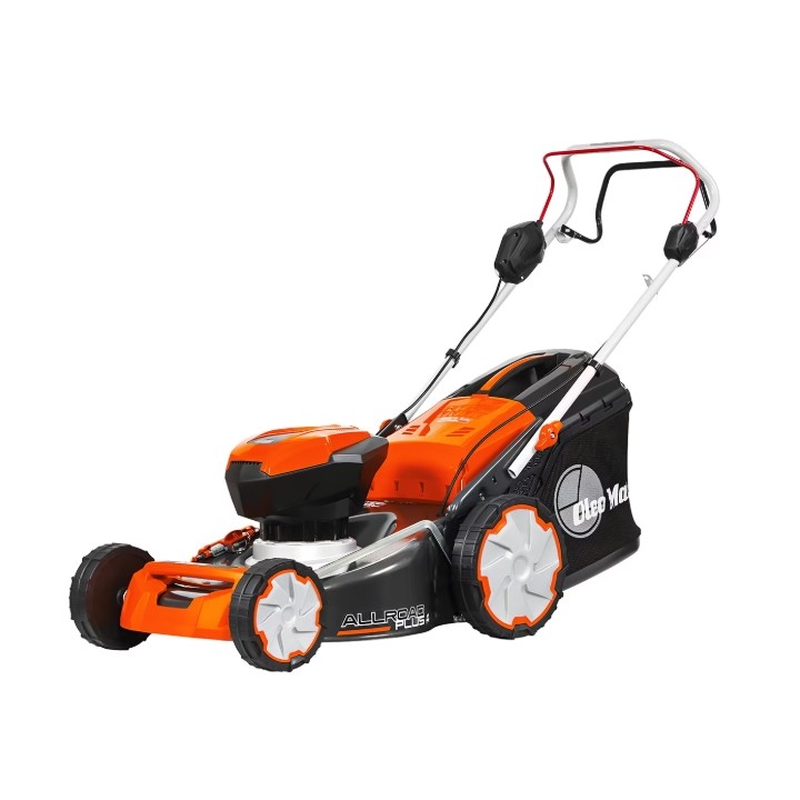 Tondeuse à gazon autotractée à batterie OLEOMAC Gi48T 40 V, largeur de coupe 46 cm, bac de ramassage 70 L | Newgardenmac.com