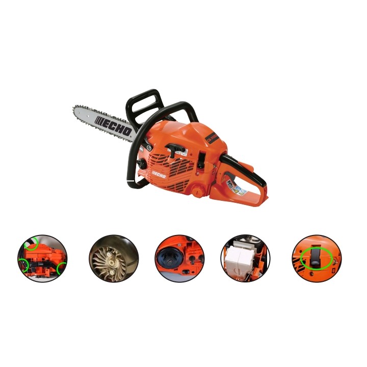 Motosierra de gasolina ECHO CS-310ES de 30,5 cc y 1,1 kW, con una longitud de espada de 35,5 cm. | Newgardenmac.com
