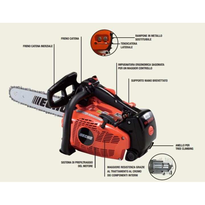 Benzin-Astsäge ECHO CS-362TES, 35,8 cm³, 1,50 kW, Schwertlänge 30 cm | Newgardenmac.com