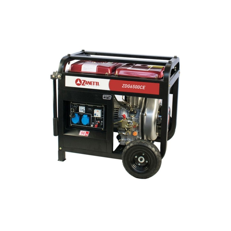 Generatore corrente diesel 9,6hp 10 lt. ZANETTI ZDG6500CEV avviamento elettrico