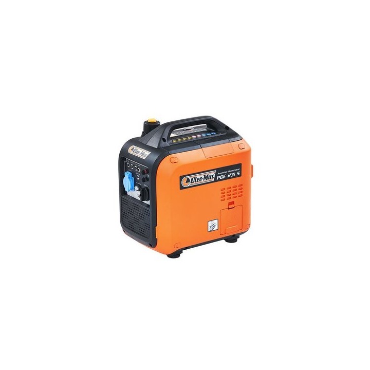 Generador de corriente eléctrica OLEOMAC PGE 23i S motor Emak 79cc autonomía 6,3 h | Newgardenmac.com