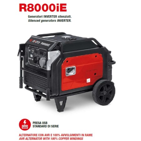 Inverter silenced current generator RATO R8E000i 420 cc electric start | Newgardenmac.com