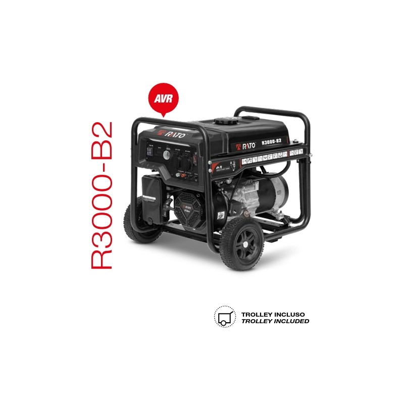 Generatore di corrente RATO R3000 a benzina 212 cc potenza massima 3.0 kW AVR