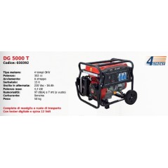 DUCAR SERIE ENDURANCE DG 5000 T Generador con motor 4 tiempos OHV 302 cc | Newgardenmac.com