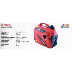 INVERTER D 2000is DUCAR SERIES Generador con motor OHV 80 cc de 4 tiempos | Newgardenmac.com