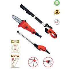 Abbinata 2 in 1 potatore + tagliasiepi NOVATEC NHS 20 Li 2in1 a batteria 20V 2Ah | Newgardenmac.com