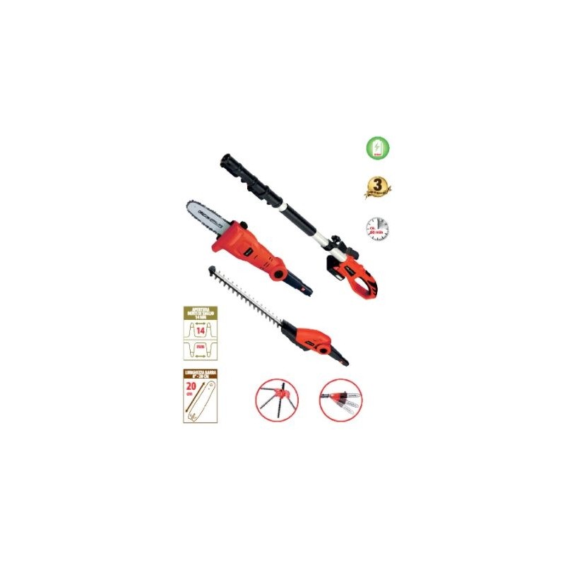 NOVATEC NHS 20 Li 2in1 2-in-1 Pruner + hedge trimmer combo with 20V 2Ah battery