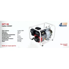 DPT80 DUCAR SERIES 4-stroke OHV 208cc Petrol-driven dirty water motor pump | Newgardenmac.com