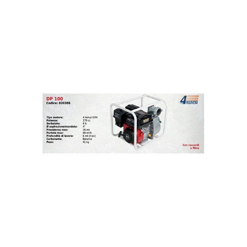 DP 100 DUCAR SERIES Benzinmotorpumpe mit 4-Takt-OHV-Motor 270 ccm