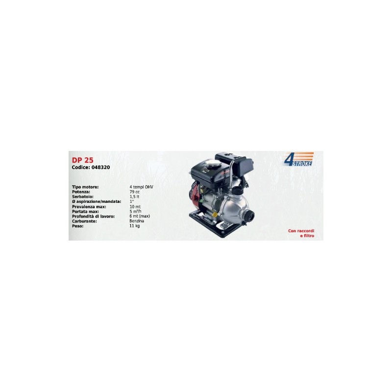 DP 25 DUCAR SERIE Benzinmotorpumpe mit 4-Takt-OHV-Motor 79 ccm