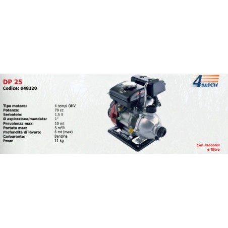 DP 25 DUCAR SERIES Petrol-driven motor pump with 4-stroke OHV 79 cc engine | Newgardenmac.com