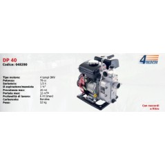 Motopompa a scoppio DP 40 SERIE DUCAR con motore 4 tempi OHV 79 cc