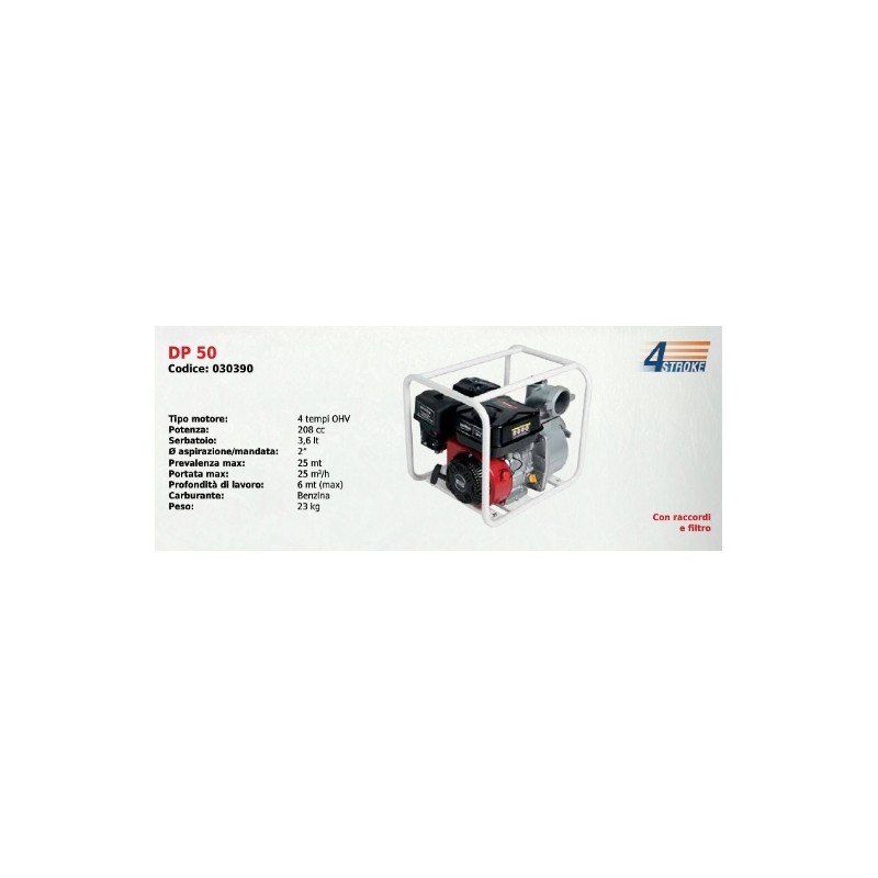 DP 50 SERIE DUCAR Benzinmotorpumpe mit 4-Takt-OHV-Motor, 208 cm³