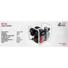 DP 80 SERIE DUCAR Motobomba de gasolina con motor 4 tiempos OHV 208 cc | Newgardenmac.com