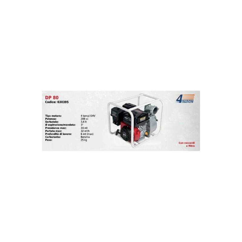 DP 80 SERIE DUCAR Benzinmotorpumpe mit 4-Takt-OHV-Motor 208 ccm