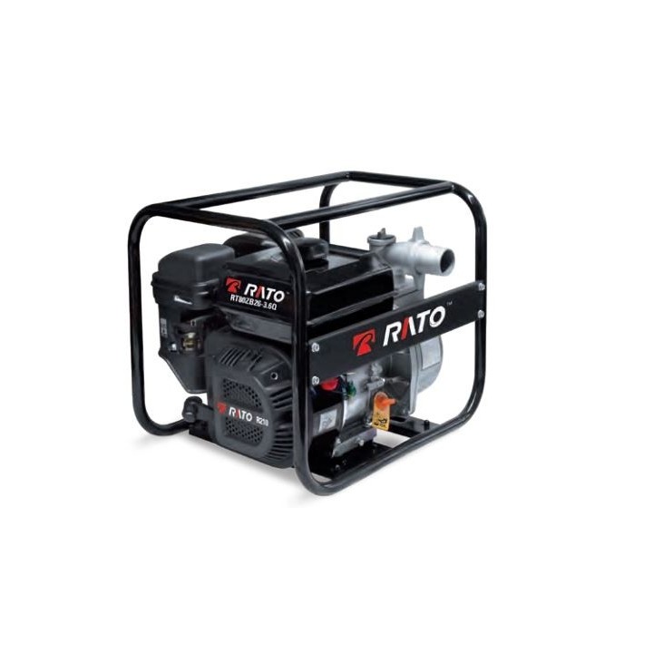 Motobomba autoaspirante RATO RT80 con motor de gasolina R210 de 4 tiempos y 212 cc | Newgardenmac.com