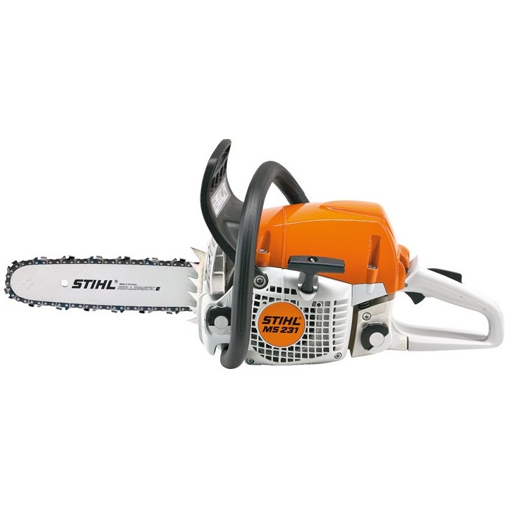 STIHL MS 231 42,6 ccm Benzin-Motorsäge mit Kettenschiene und Schienendeckel | Newgardenmac.com