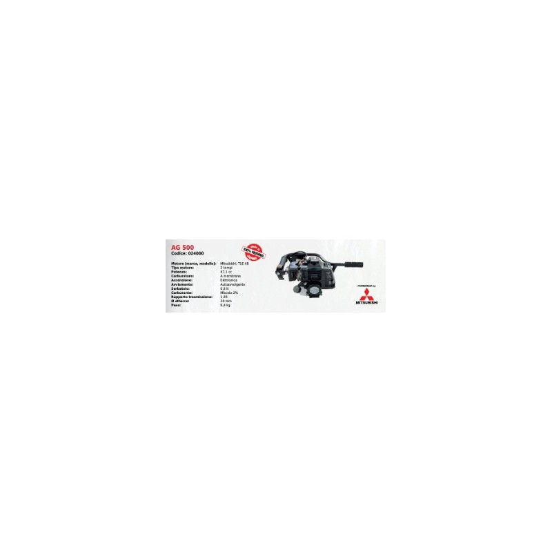 Mototrivella a scoppio KAAZ AG 500 motore MITSUBISHI TLE 48 2T 47.1 cc