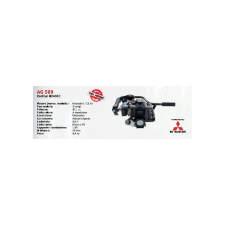 Benzin-Schleifmaschine KAAZ AG 500 MITSUBISHI TLE 48 2-Takt-Motor 47,1 ccm | Newgardenmac.com