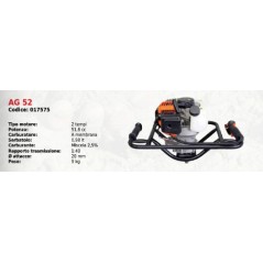 Power auger AG 52 GREEN LINE with 2-stroke engine 51.6 cc without tips | Newgardenmac.com