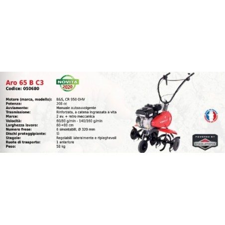 ARO 65 B C3 SERIE PUBERT avec moteur B&S CR 950 OHV 208 cc | Newgardenmac.com