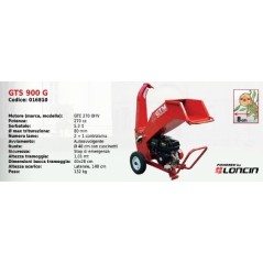 GTM GTS900G broyeur professionnel sur chenilles diamètre de coupe 8 cm avec moteur LONCIN