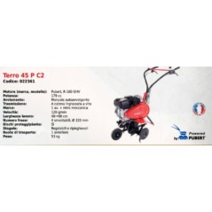 TERRO 45 P C2 SERIE PUBERT houe rotative avec moteur PUBERT R 180 OHV 179 cc | Newgardenmac.com