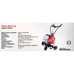 Motozappa VARIO 40 H C3 SERIE PUBERT con motore HONDA GP 160 OHV 163 cc | Newgardenmac.com