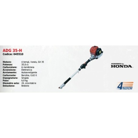 Multitool ATTILA ADG 35 H Einzelgriff mit HONDA 4T 35,8 cc Motor | Newgardenmac.com