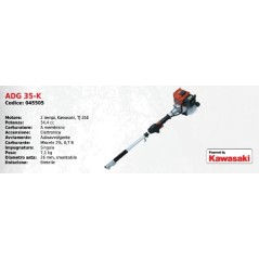 Multitool ATTILA ADG 35 K poignée simple avec moteur KAWASAKI 34.4 cc | Newgardenmac.com