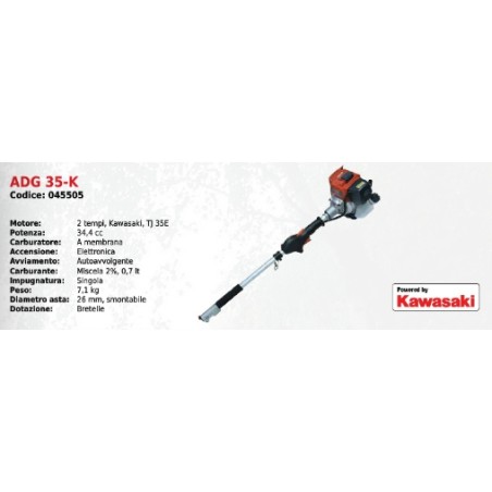 Multitool ATTILA ADG 35 K Einhandgriff mit KAWASAKI 34,4 ccm Motor | Newgardenmac.com