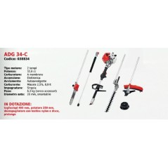 Multitool COMBI ATTILA ADG 34-C avec accessoires poignée simple 32.6 cc | Newgardenmac.com