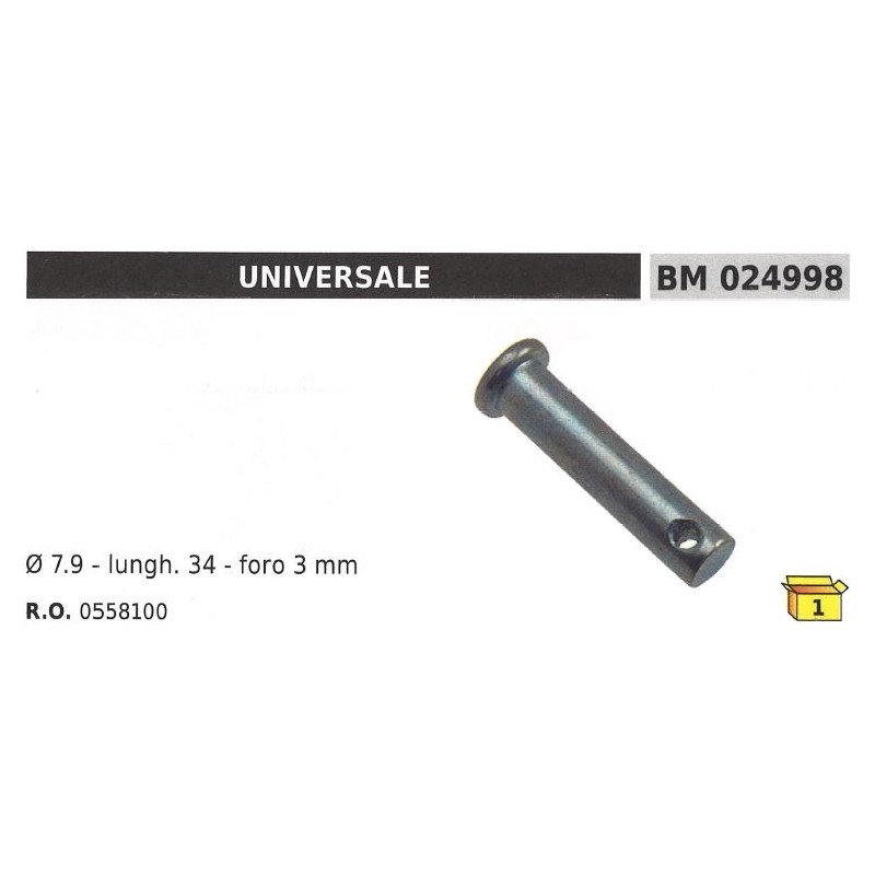 Goupille de sécurité Ø 7.9 mm L 34 mm trou 3 mm UNIVERSAL 0558100