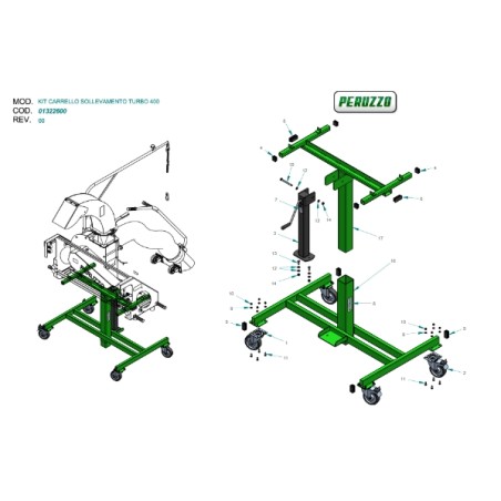 Chariot de pulvérisation ORIGINAL PERUZZO TURBO 400 | Newgardenmac.com