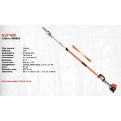 Elagueuse télescopique GREEN LINE GLP 420 avec moteur 2 temps 26cc allumage électronique | Newgardenmac.com