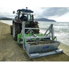 Beach cleaner SCAM BIG MARLIN towed tractor working depth 0 to 20cm | Newgardenmac.com