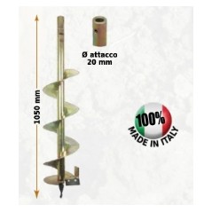 Erdbohrer 1050 mm Durchmesser 60 mm Kupplung 20 mm GREEN LINE ATTILA | Newgardenmac.com