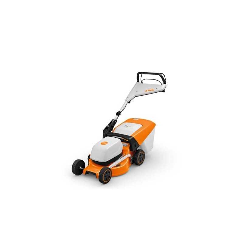 STIHL RMA248T 36V battery-powered lawnmower, 46cm cutting width, 4-in-1 52-liter grass catcher, self-propelled | Newgardenmac...