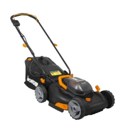 WORX WG743E cordless lawnmower with 2 x 20V+20V batteries and dual charger | Newgardenmac.com