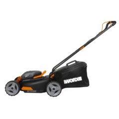 WORX WG743E cordless lawnmower with 2 x 20V+20V batteries and dual charger | Newgardenmac.com