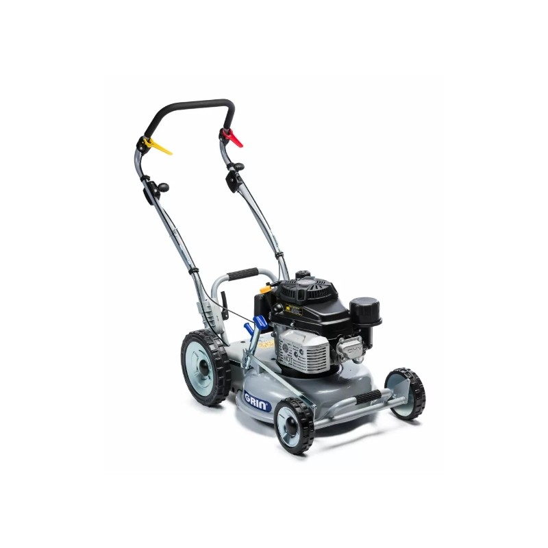 GRIN PM46A KW petrol lawnmower with Kawasaki 179cc engine cutting 46 cm self-propelled