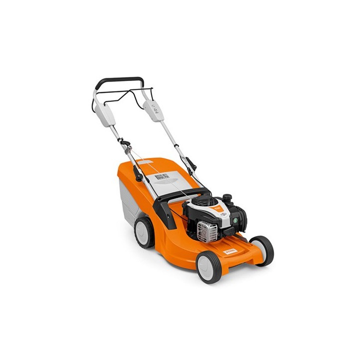 STIHL RM448TX 139cc petrol lawnmower cutting width 46 cm 55 L grass box | Newgardenmac.com