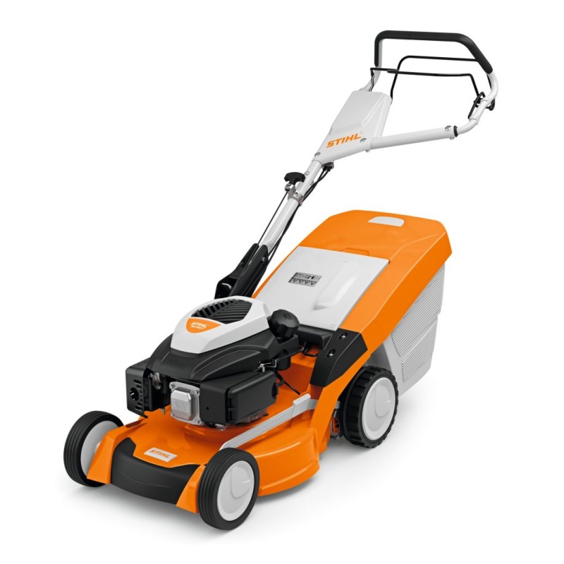 STIHL RM650T 173cc petrol lawn mower 48cm cut 70 Lt self-propelled grass collector