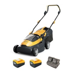 KIT cortacésped STIGA COLLECTOR 140e con 2 baterías de 4 Ah y cargador corte 38 cm | Newgardenmac.com