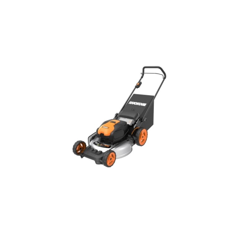 Worx WG751E 48 cm lawn mower with 4 Ah 20V+20V battery steel body