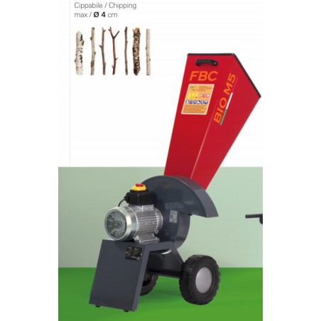 FBC BIO.M5.30 bio-shredder chipper with 3 HP single-phase electric motor | Newgardenmac.com