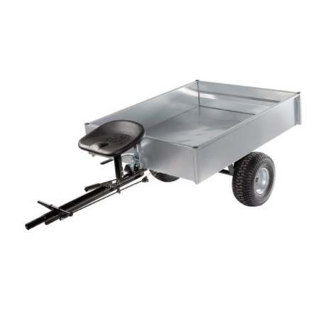 Towed trailer for skid steer with motor cultivator tipper body | Newgardenmac.com