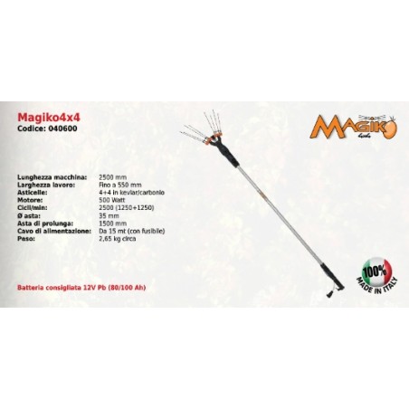 Peigne fendu Magiko4x4 MAORI SERIES alimenté par batterie avec moteur de 500 W | Newgardenmac.com