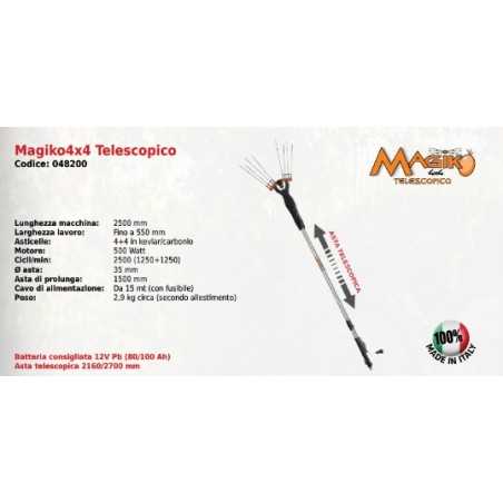 Battery-powered Magiko4x4 telescopic split-comb MAORI SERIES snow shaker | Newgardenmac.com